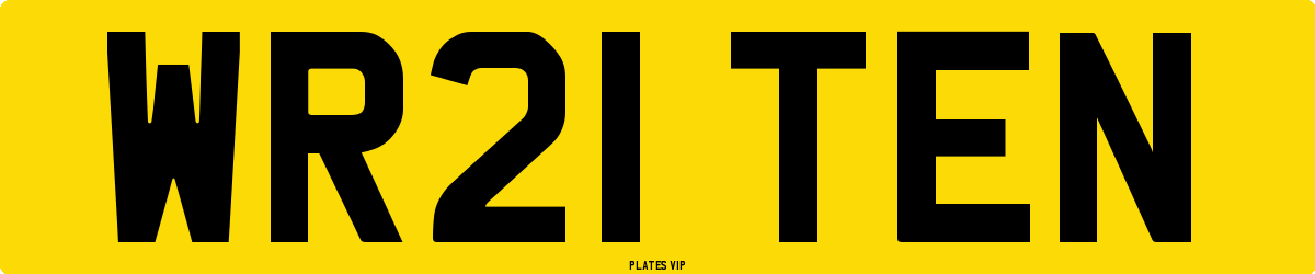WR21 TEN Number Plate