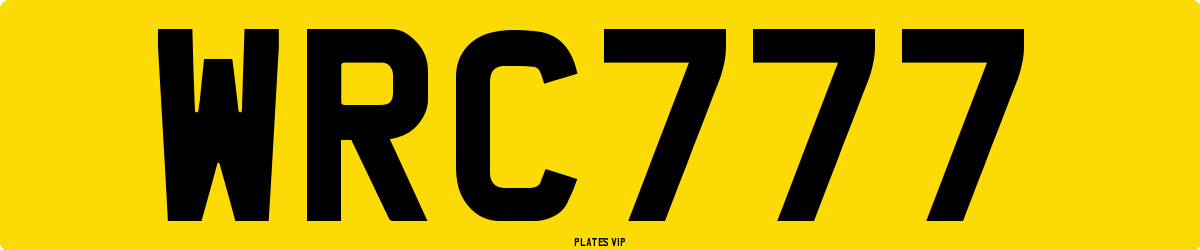 WRC777 Number Plate