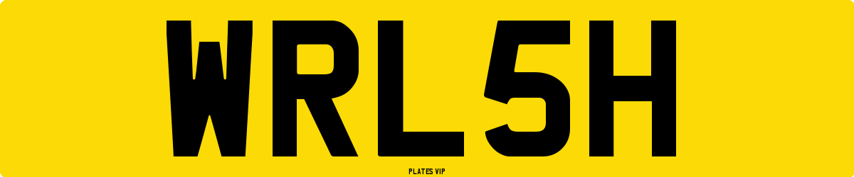WRL5H Number Plate