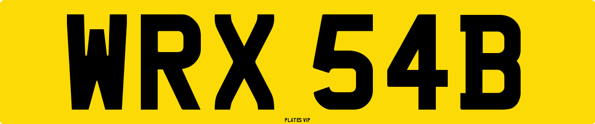 WRX 54B Number Plate