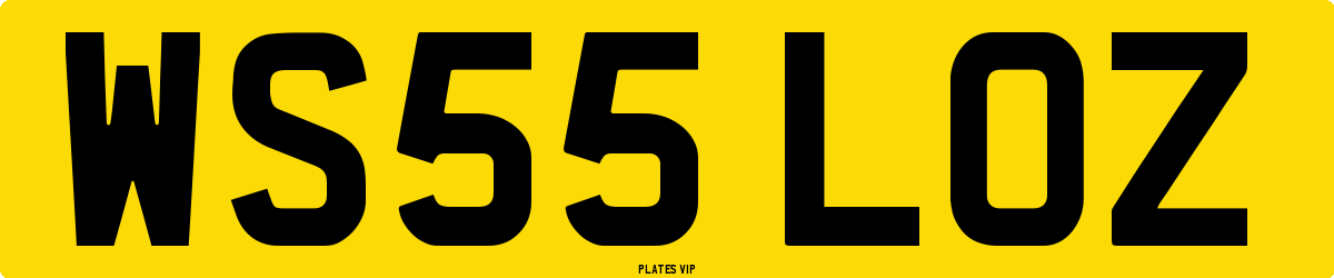 WS55 LOZ Number Plate