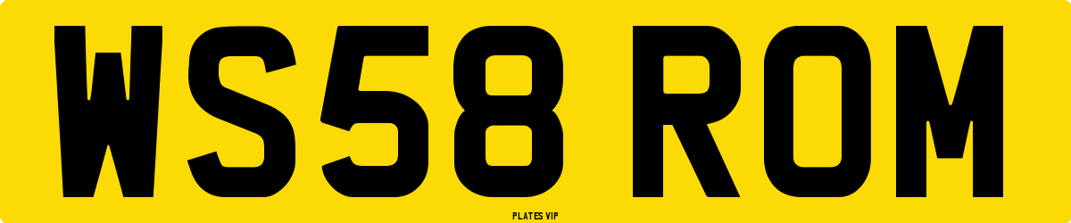 WS58 ROM Number Plate