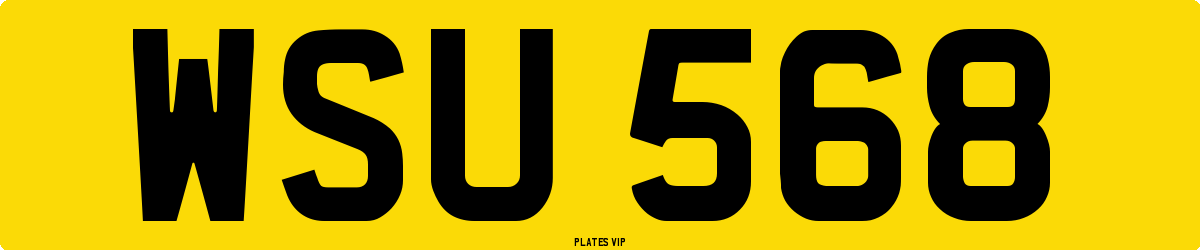 WSU 568 Number Plate