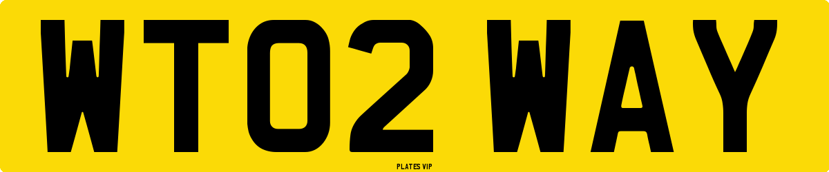 WT02 WAY Number Plate