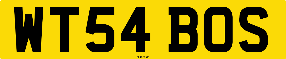 WT54 BOS Number Plate