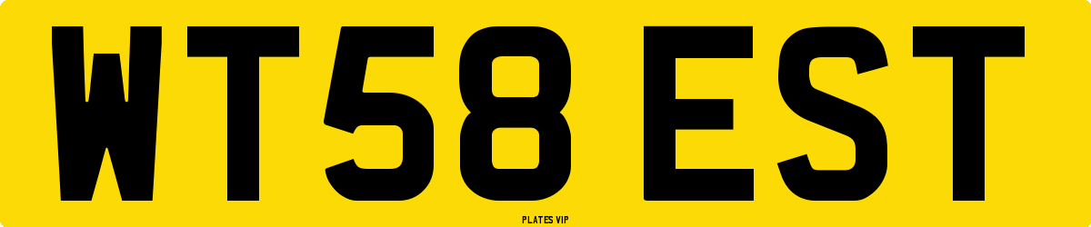WT58 EST Number Plate