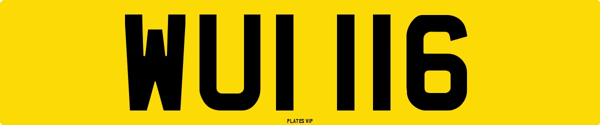WUI 116 Number Plate