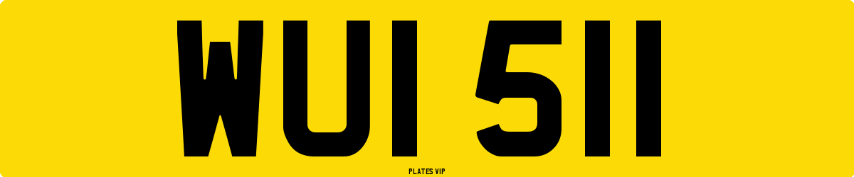 WUI 511 Number Plate