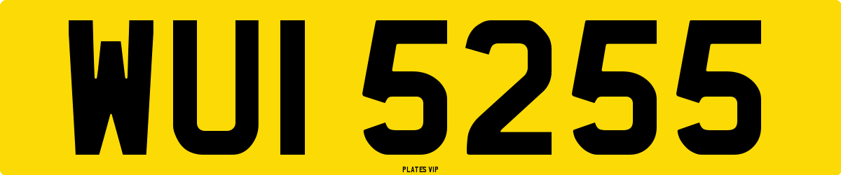 WUI 5255 Number Plate