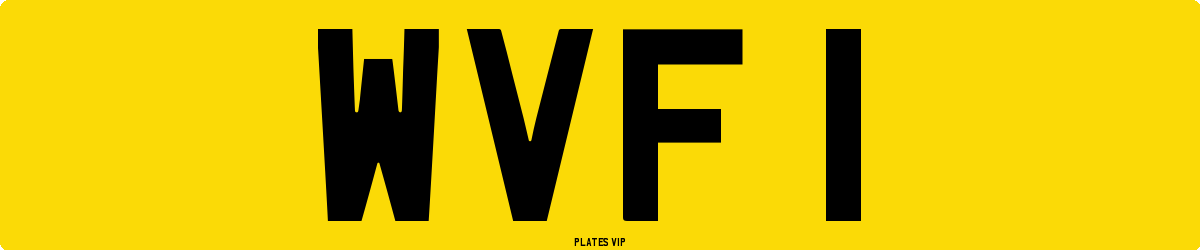 WVF 1 Number Plate