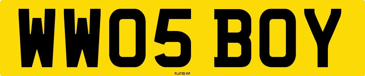 WW05 BOY Number Plate