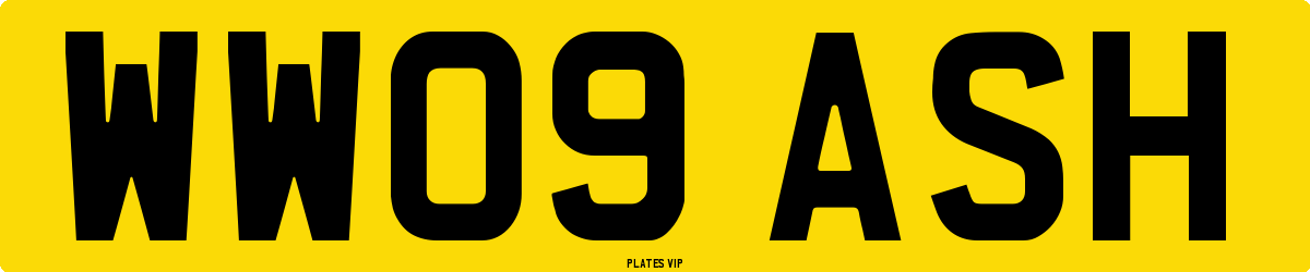 WW09 ASH Number Plate