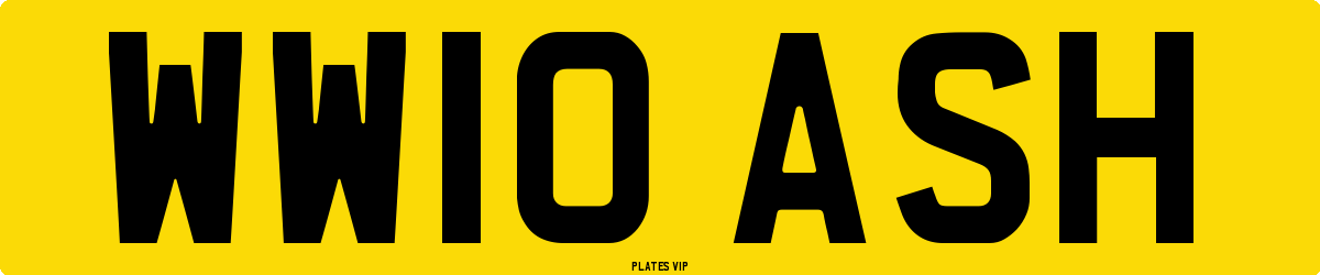 WW10 ASH Number Plate