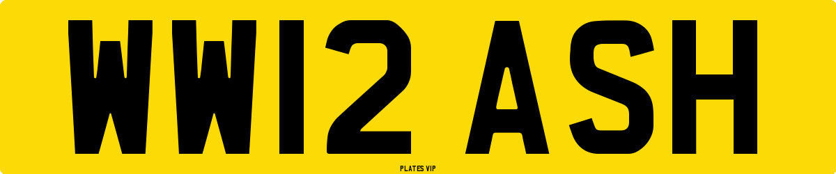 WW12 ASH Number Plate