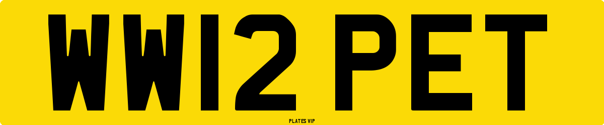 WW12 PET Number Plate