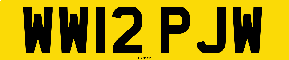 WW12 PJW Number Plate