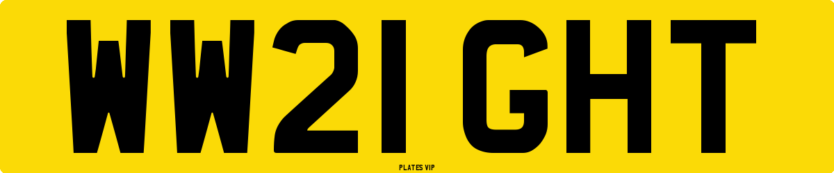 WW21 GHT Number Plate