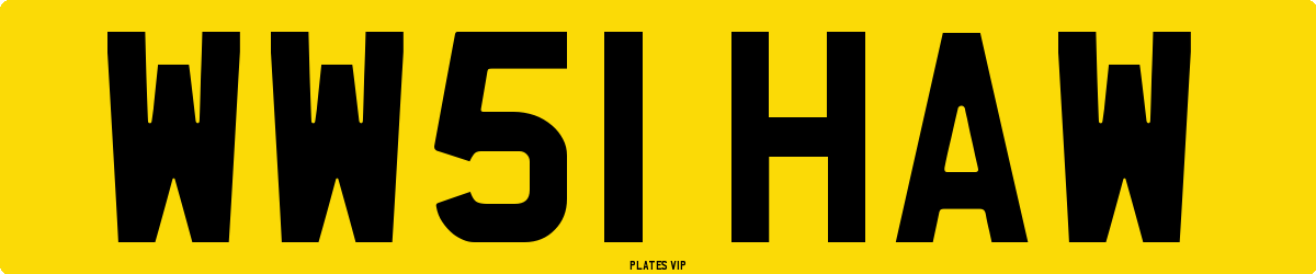 WW51 HAW Number Plate