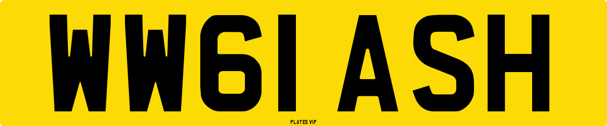 WW61 ASH Number Plate