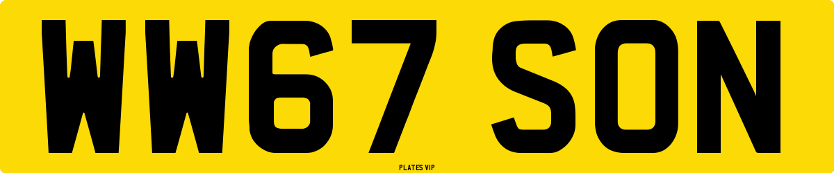 WW67 SON Number Plate