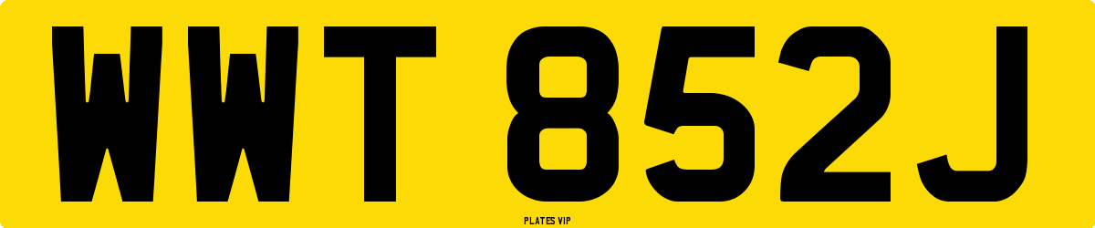 WWT 852J Number Plate