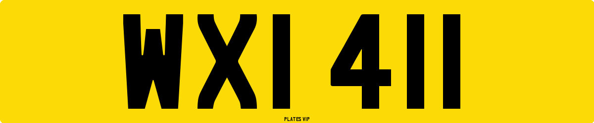 WXI 411 Number Plate