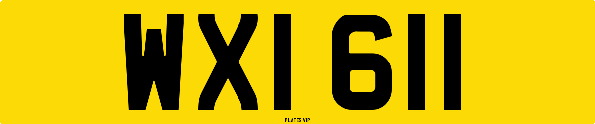 WXI 611 Number Plate