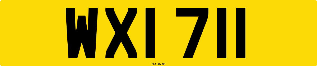 WXI 711 Number Plate