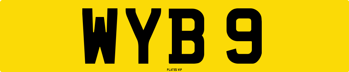 WYB 9 Number Plate