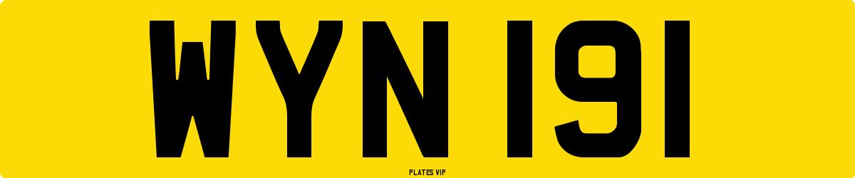 WYN 191 Number Plate