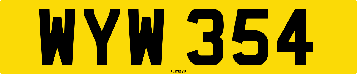 WYW 354 Number Plate
