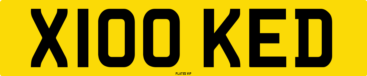 X100 KED Number Plate