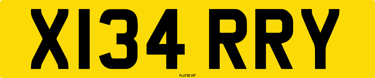 X134 RRY Number Plate