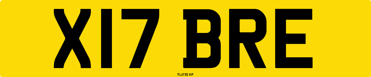 X17 BRE Number Plate