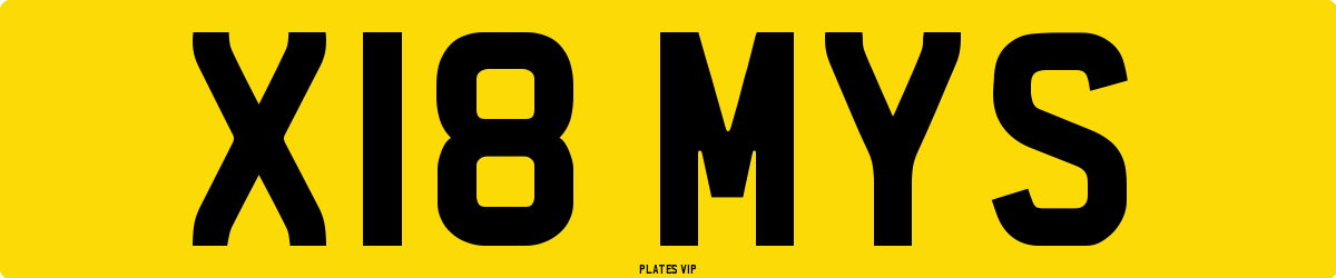 X18 MYS Number Plate