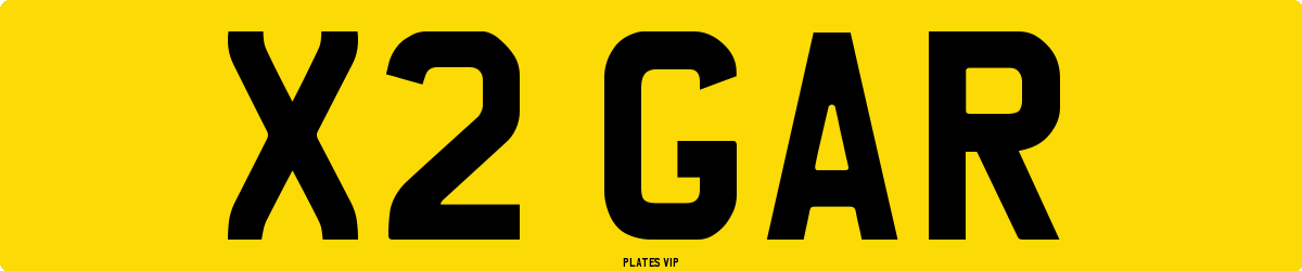 X2 GAR Number Plate