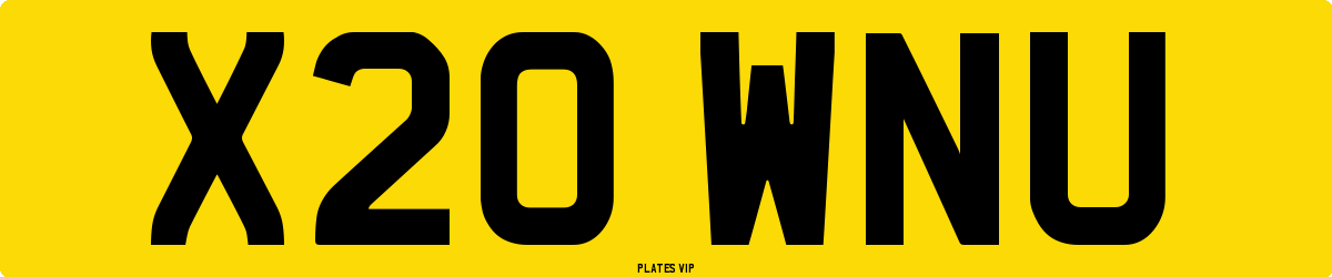 X20 WNU Number Plate