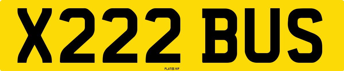 X222 BUS Number Plate