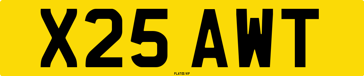 X25 AWT Number Plate