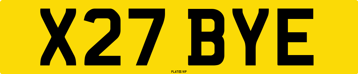 X27 BYE Number Plate