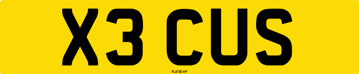 X3 CUS Number Plate
