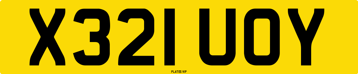 X321 UOY Number Plate