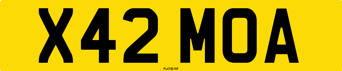 X42 MOA Number Plate