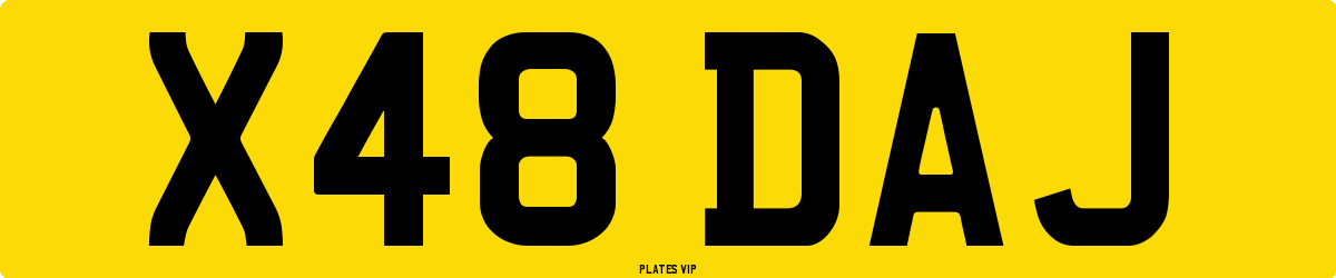 X48 DAJ Number Plate