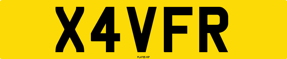 X4VFR Number Plate