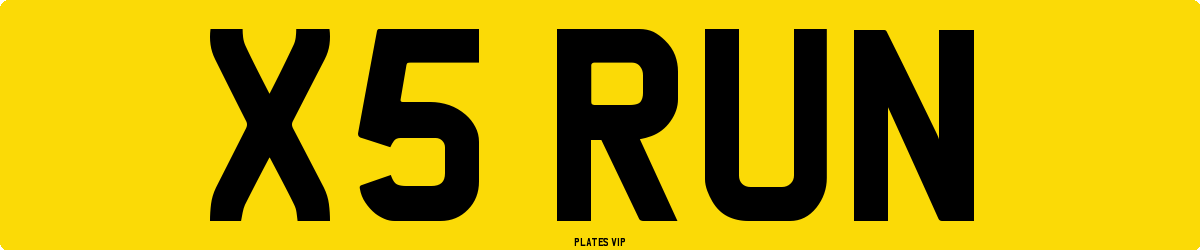 X5 RUN Number Plate