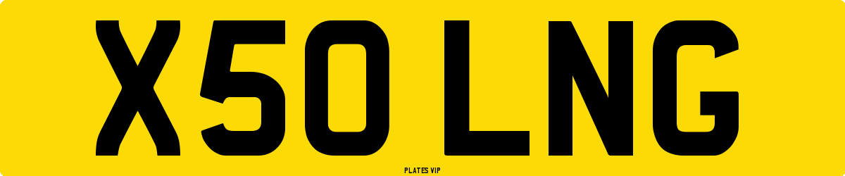 X50 LNG Number Plate