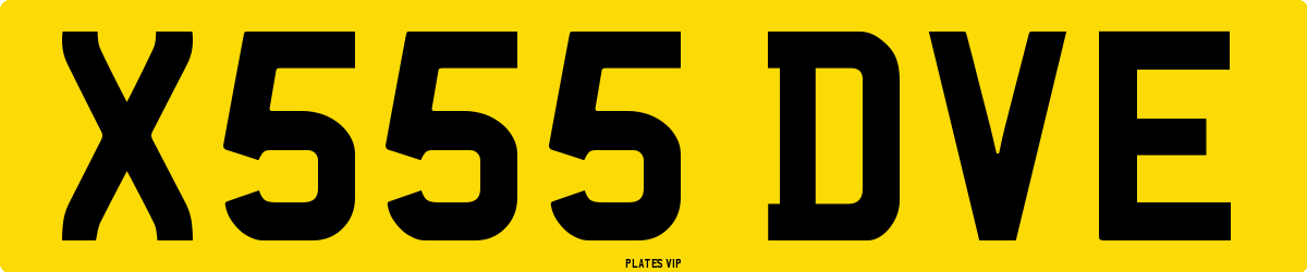 X555 DVE Number Plate
