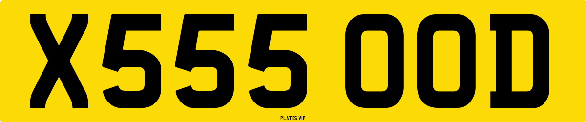 X555 OOD Number Plate