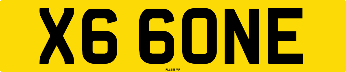X6 60NE Number Plate